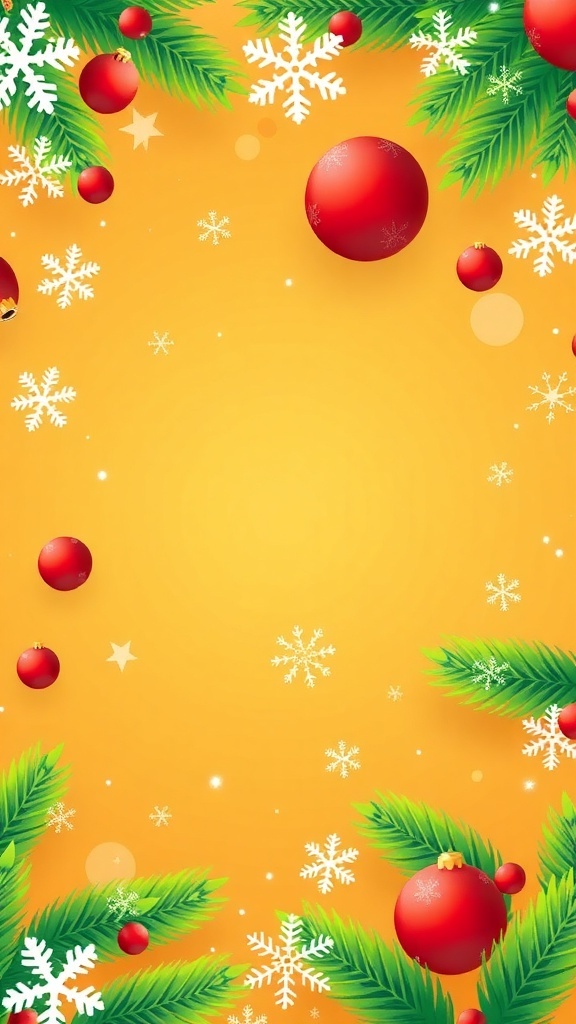 Festive Christmas-themed Google Slides background with trees, ornaments, and snowflakes.